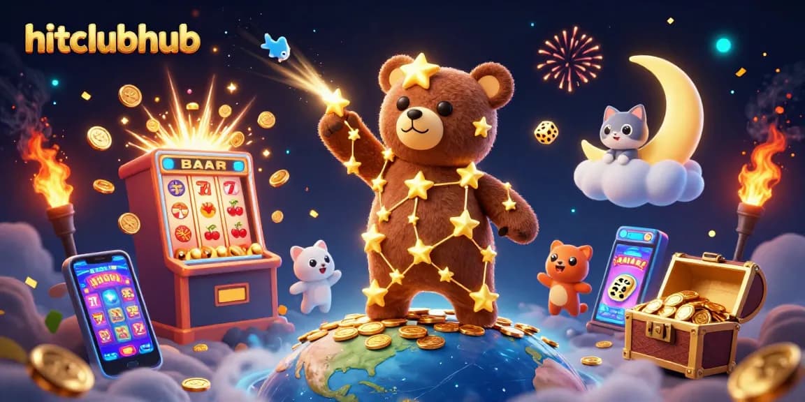 Engage with hitclubhub's immersive casino experience featuring stellar characters and vibrant gaming elements.