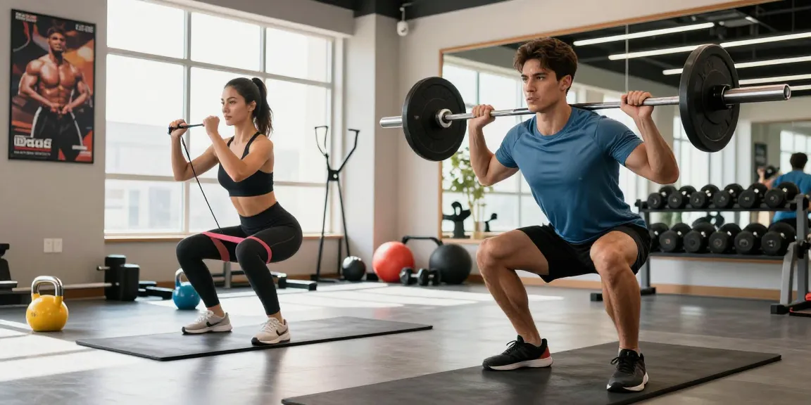 Deus Medical Produkte in einem modernen Fitnessstudio mit aktiven Athleten.