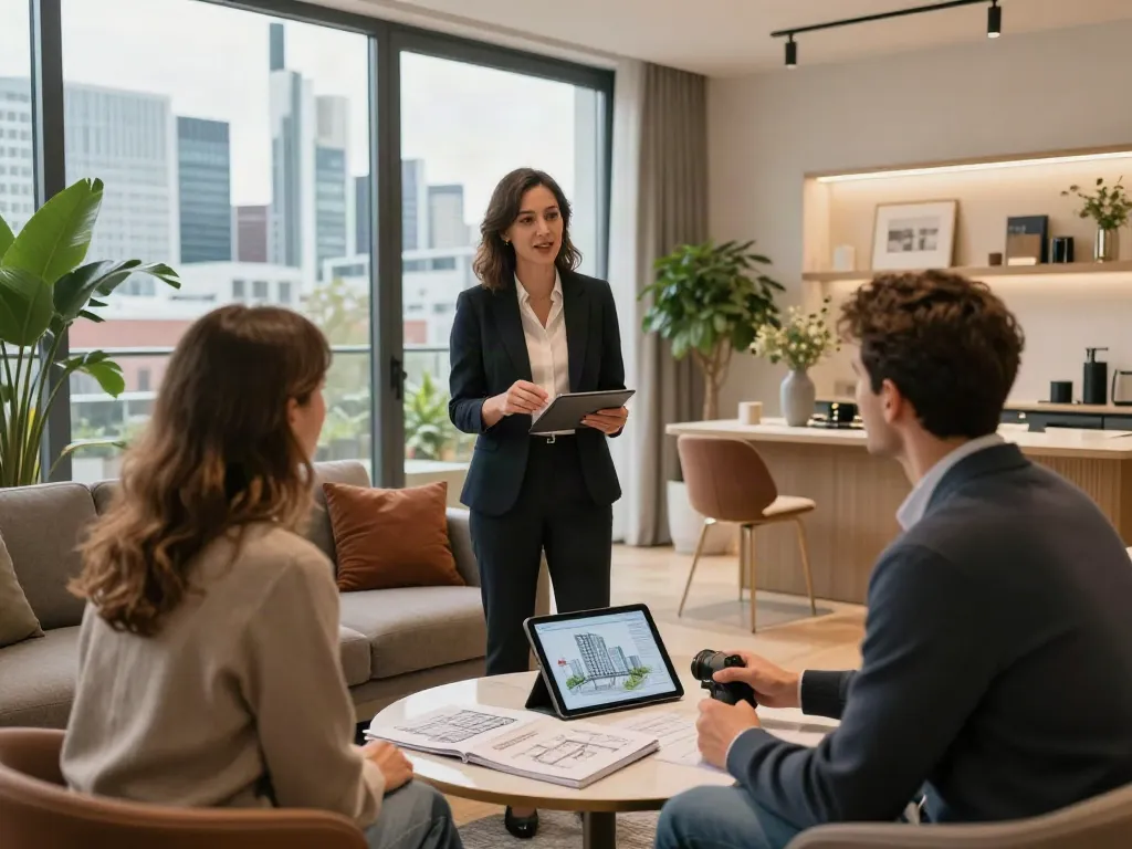 Bester Immobilienmakler Frankfurt präsentiert modernen Wohnraum mit Stadtblick und professioneller Beratung.