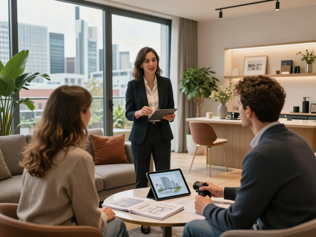 Bester Immobilienmakler Frankfurt präsentiert modernen Wohnraum mit Stadtblick und professioneller Beratung.