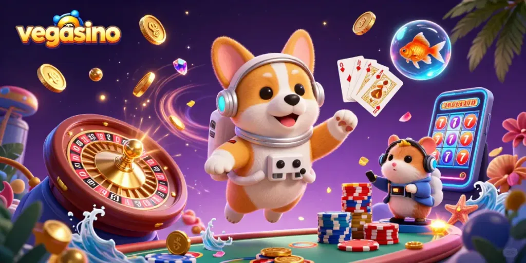 Engage in exciting gameplay at vegasino with a whimsical space theme and dynamic casino elements.