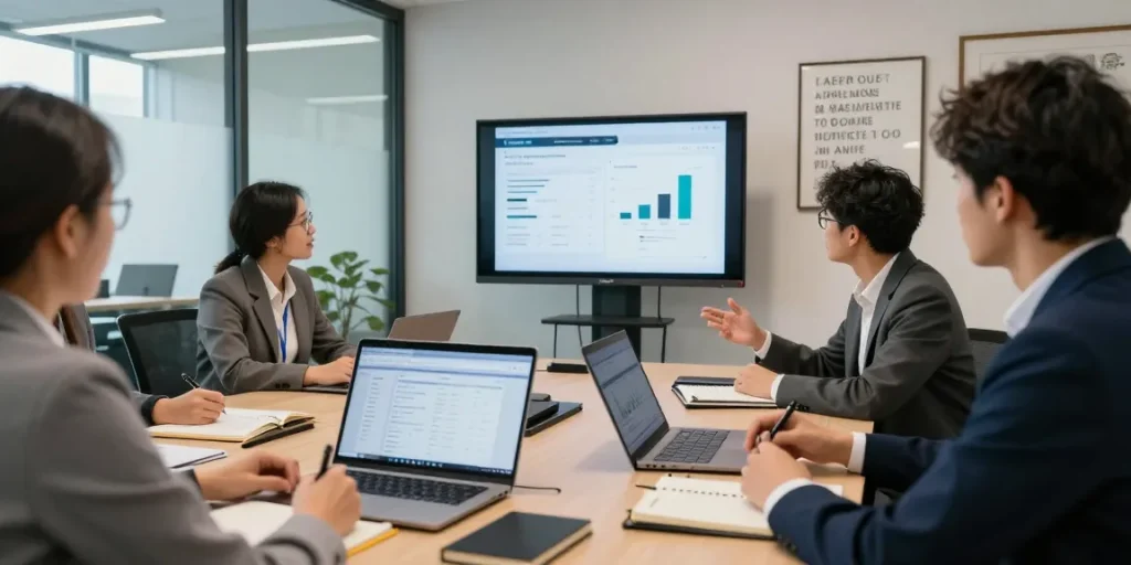 소액결제현금화에 대한 세미나에서 발표하는 전문가의 모습과 참여하는 사람들