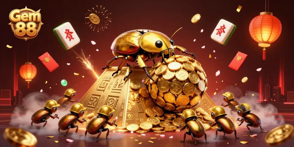 Engage in thrilling gameplay at Gem 88 with golden coins, vibrant symbols, and dynamic elements!