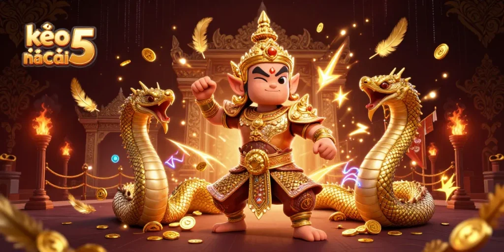 Betting on kèo nhà cái 5 with dynamic elements of 3D guardian and Naga companions.